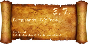 Burghardt Tünde névjegykártya